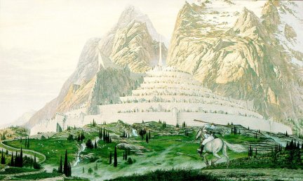 A further evolution of the MERP map of Minas Tirith, based on the